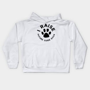 I Raise Future Guide Dogs - Guide Dog For The Blind - Dog Training - Working Dog - Black Design for Light Background - Circle Paw Kids Hoodie